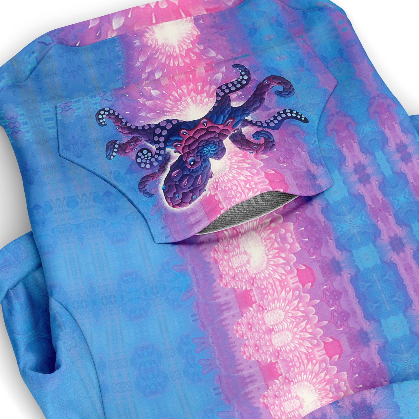 Technicolor Octopus Dog Zip-Up Hoodie