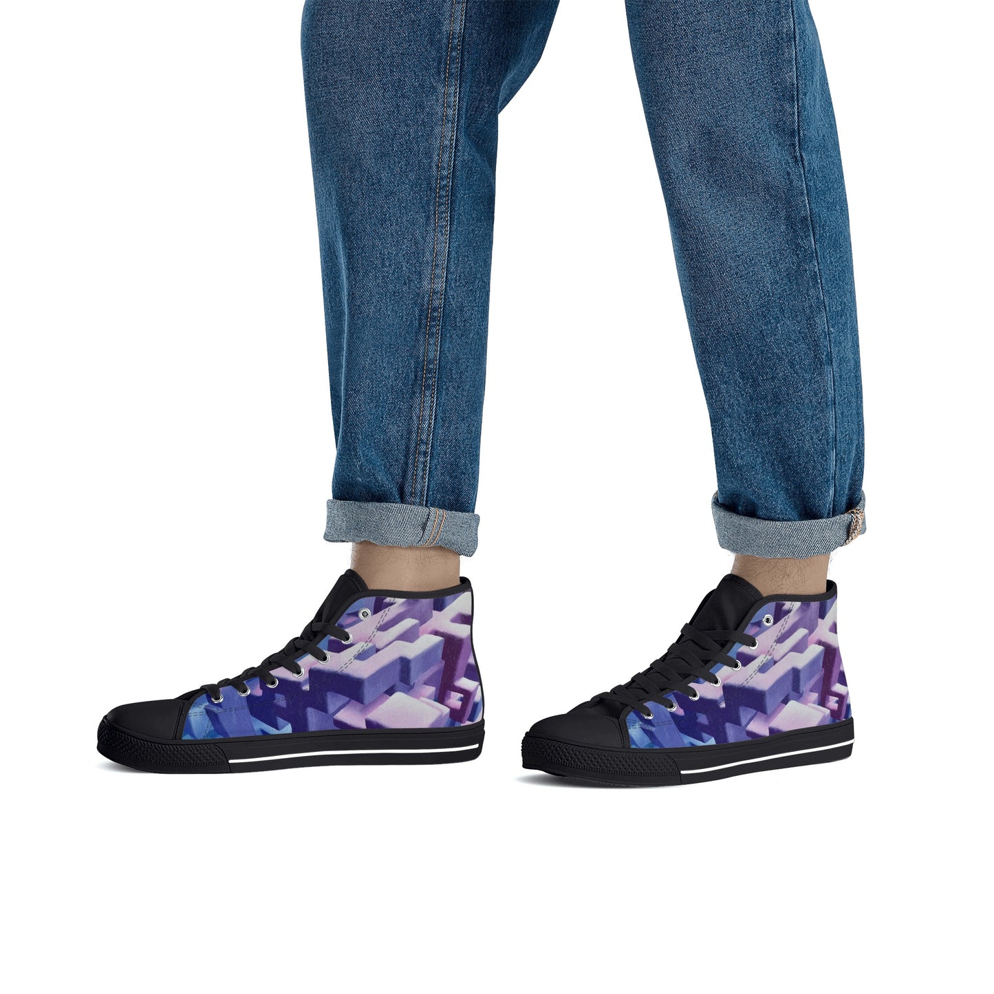 Chamber of Secret Squares High Top Canvas Men's Shoes