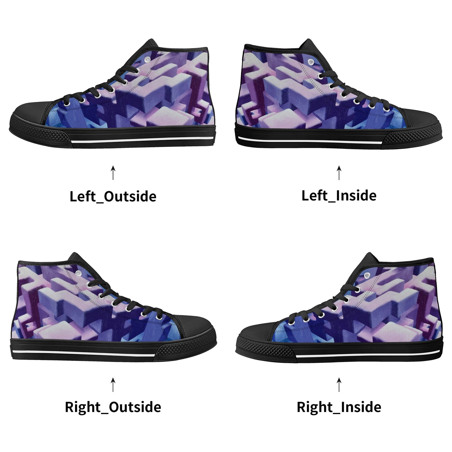Chamber of Secret Squares High Top Canvas Men's Shoes