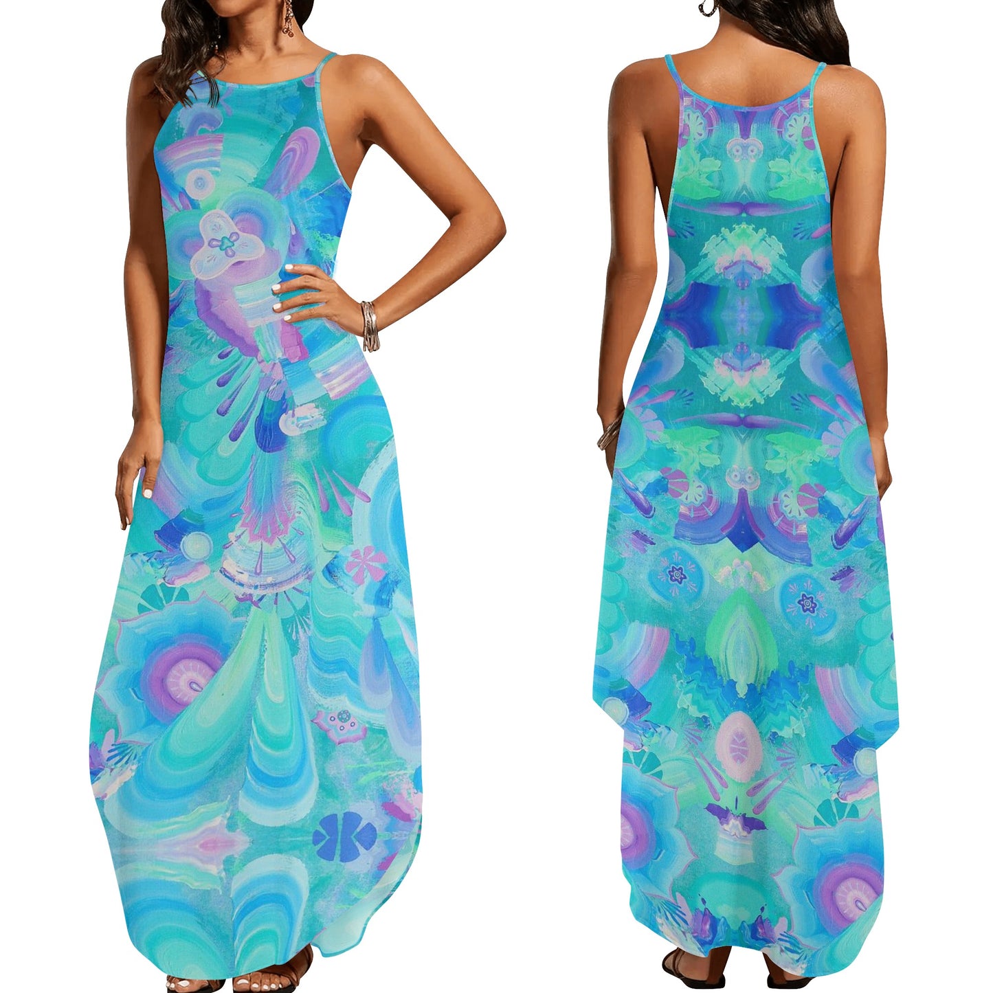 Atmospheric Mycelium Evening Dress