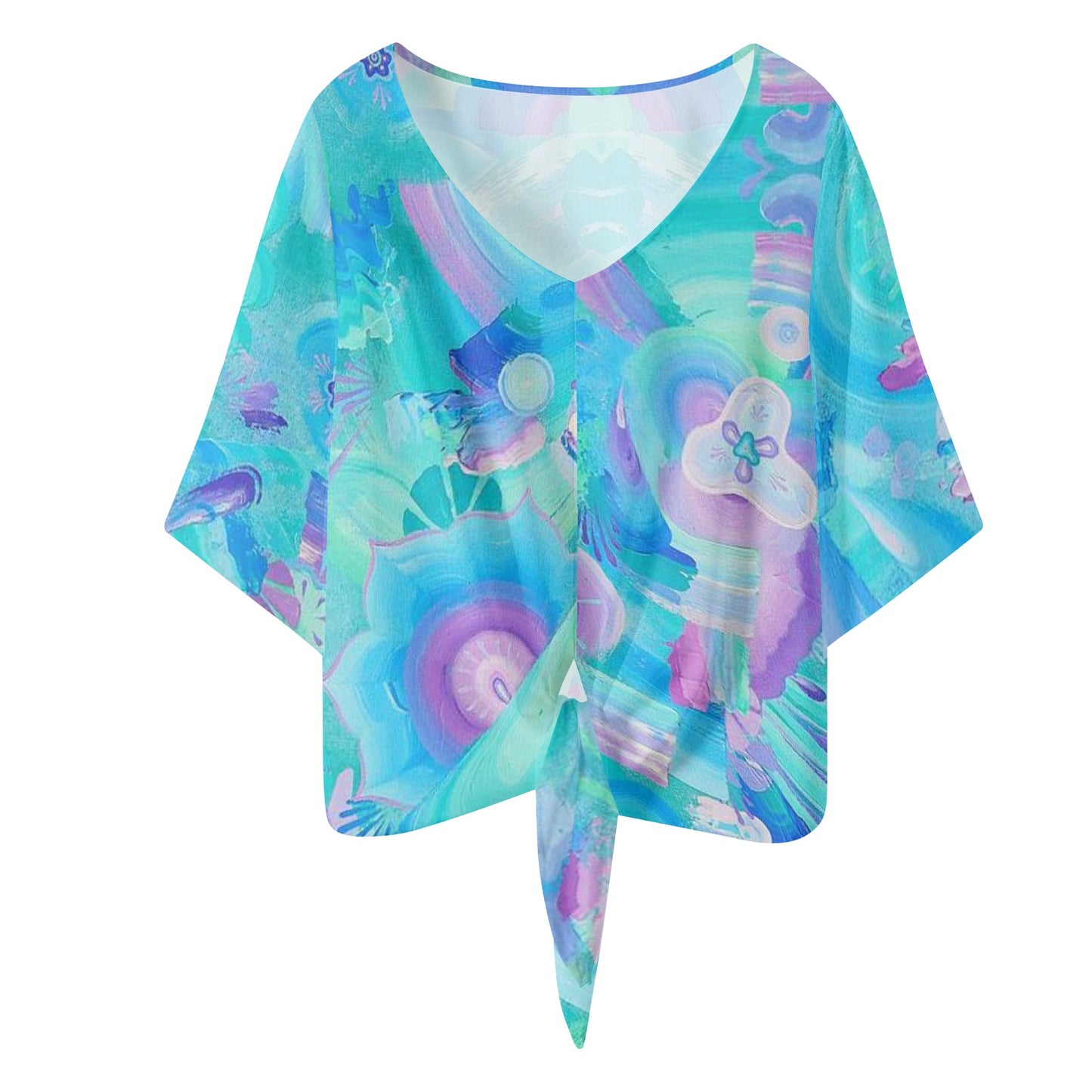Atmospheric Mycelium V-neck Chiffon Blouse