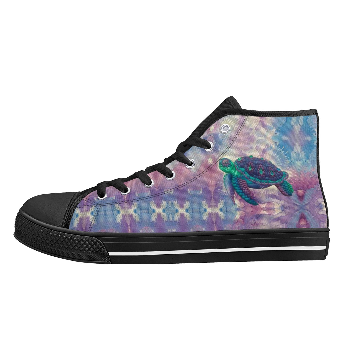 Space Turtle High Top Canvas Men's Shoes