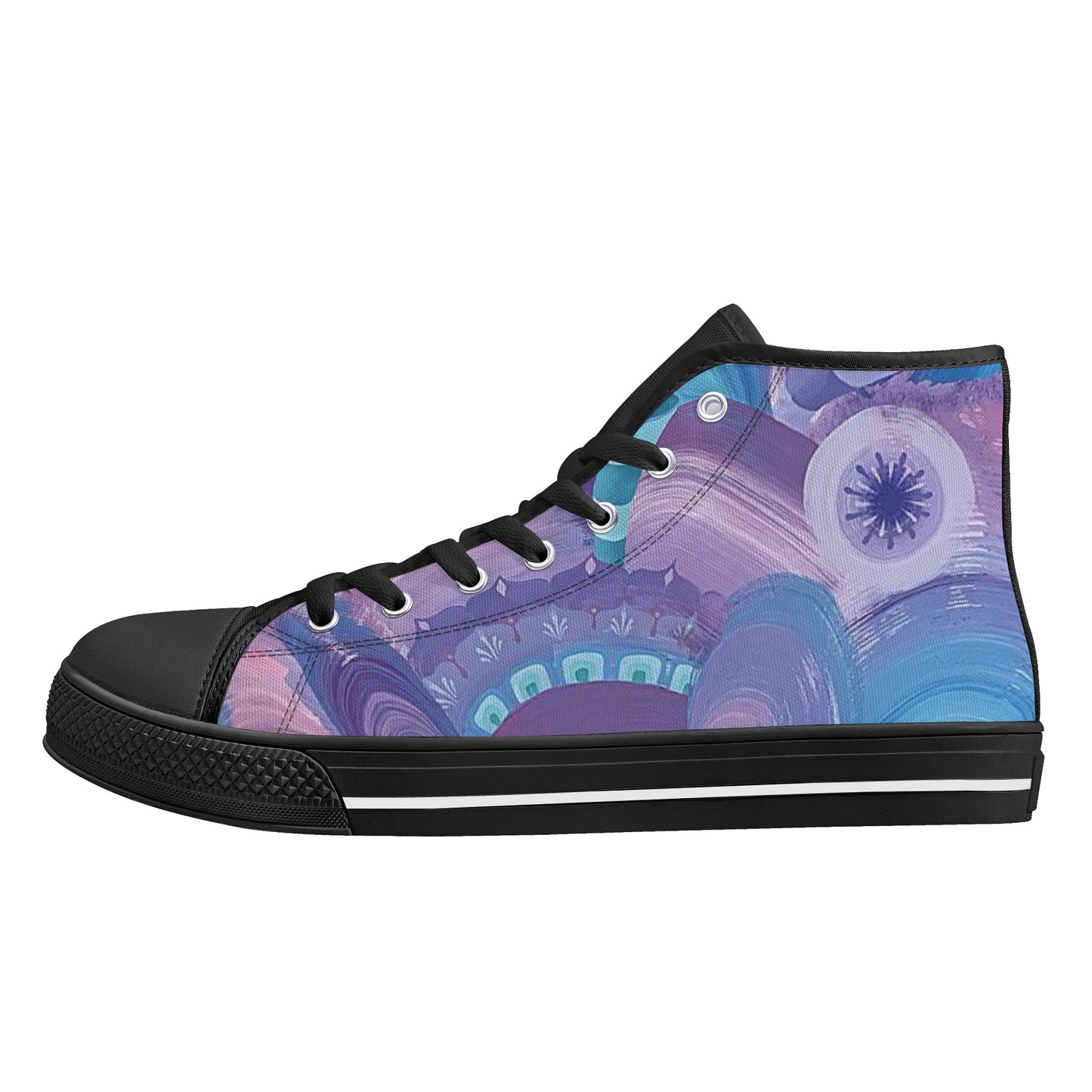 Purple Pupil Eater High Top Canvas Men's Shoes