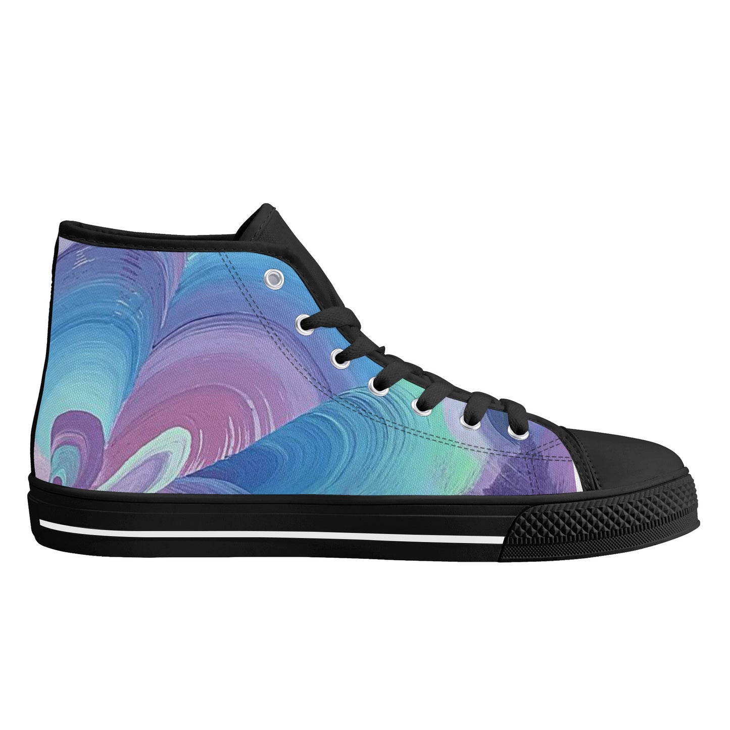 Purple Pupil Eater High Top Canvas Men's Shoes