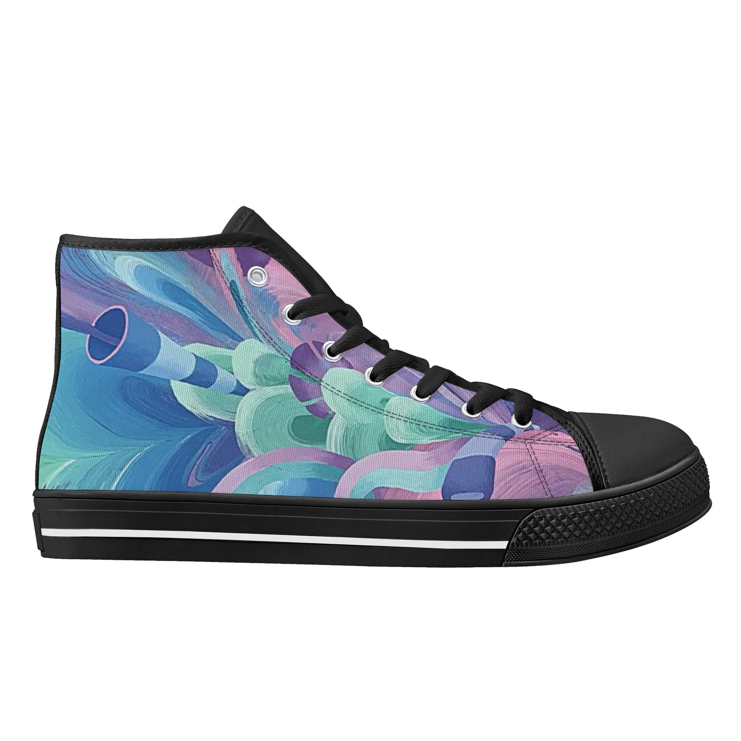 Purple Pupil Eater High Top Canvas Men's Shoes