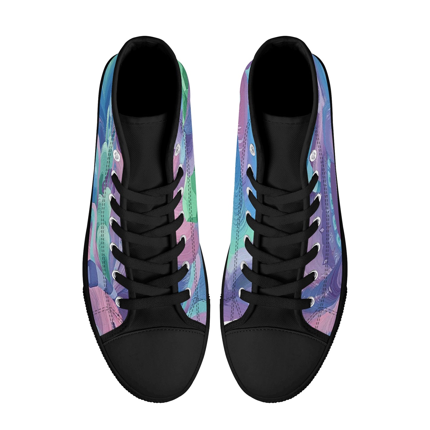 Purple Pupil Eater High Top Canvas Men's Shoes