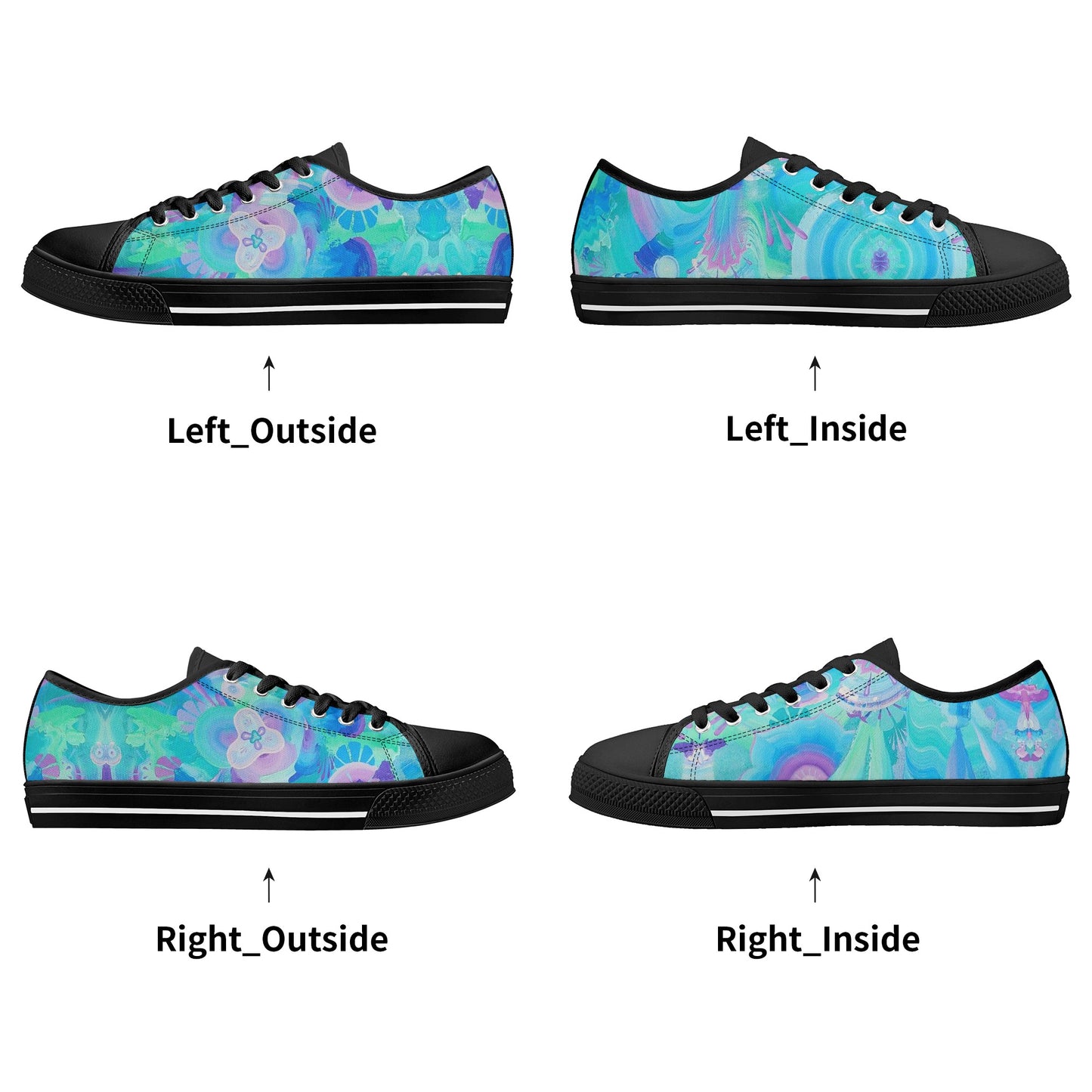 Atmospheric Mycelium Low Top Canvas Men's Shoes
