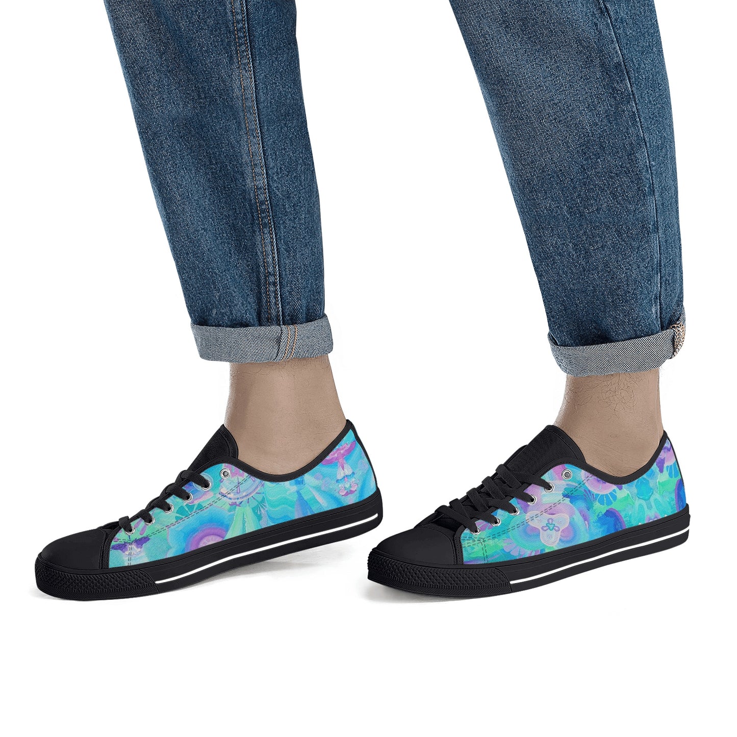 Atmospheric Mycelium Low Top Canvas Men's Shoes