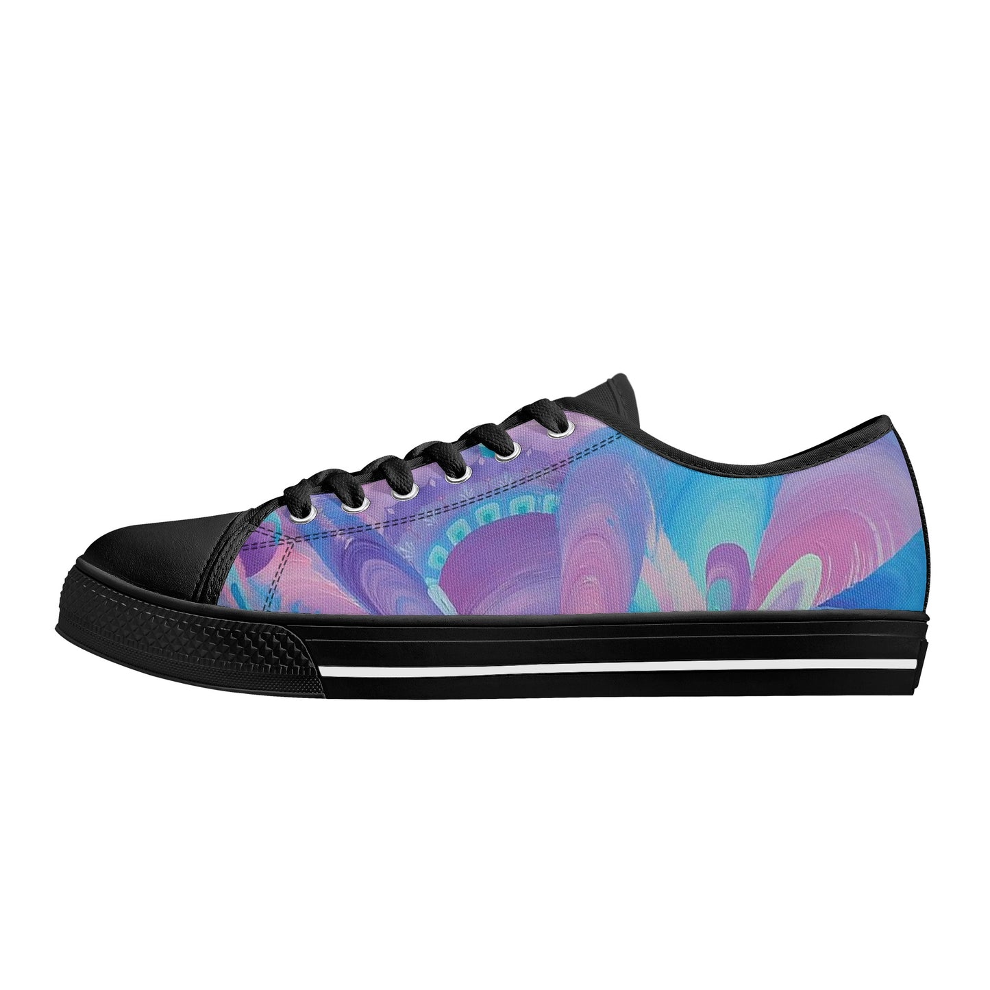 Purple Pupil Eater Low Top Canvas Women's Shoes