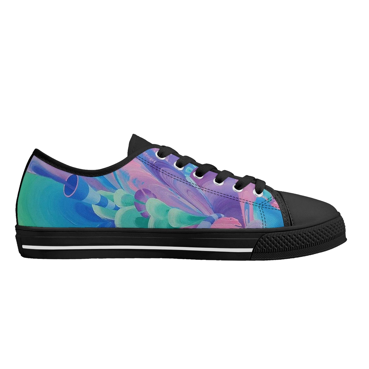 Purple Pupil Eater Low Top Canvas Women's Shoes