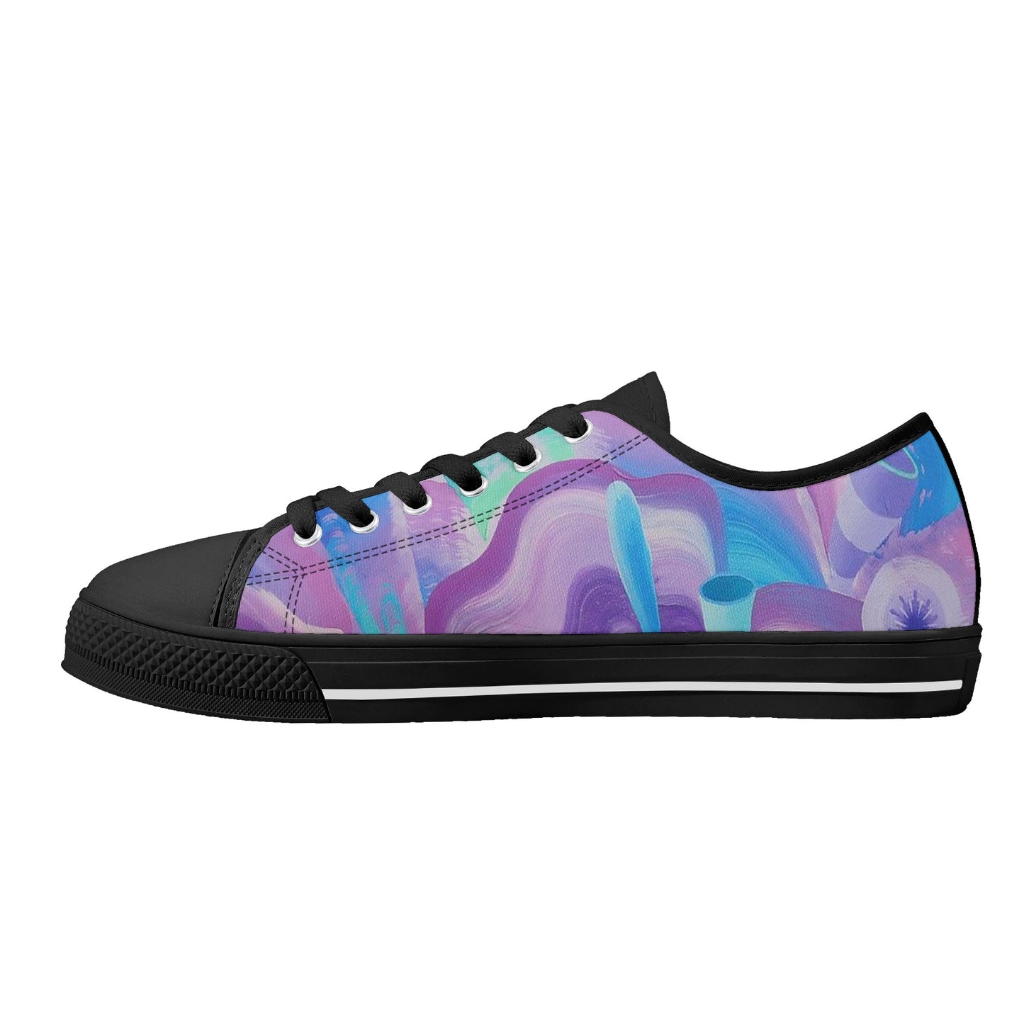Purple Pupil Eater Low Top Canvas Women's Shoes
