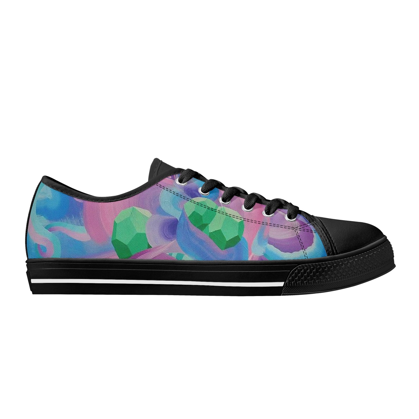 Purple Pupil Eater Low Top Canvas Women's Shoes