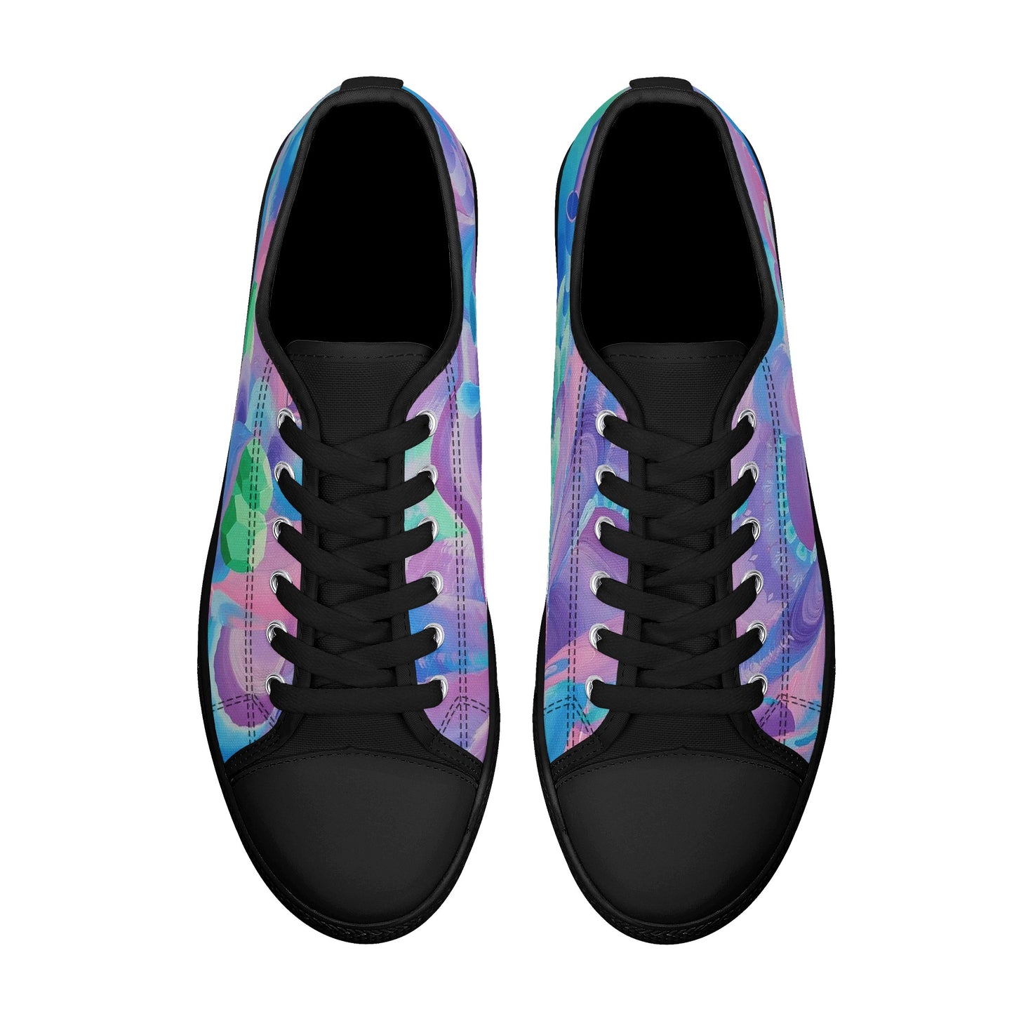 Purple Pupil Eater Low Top Canvas Women's Shoes