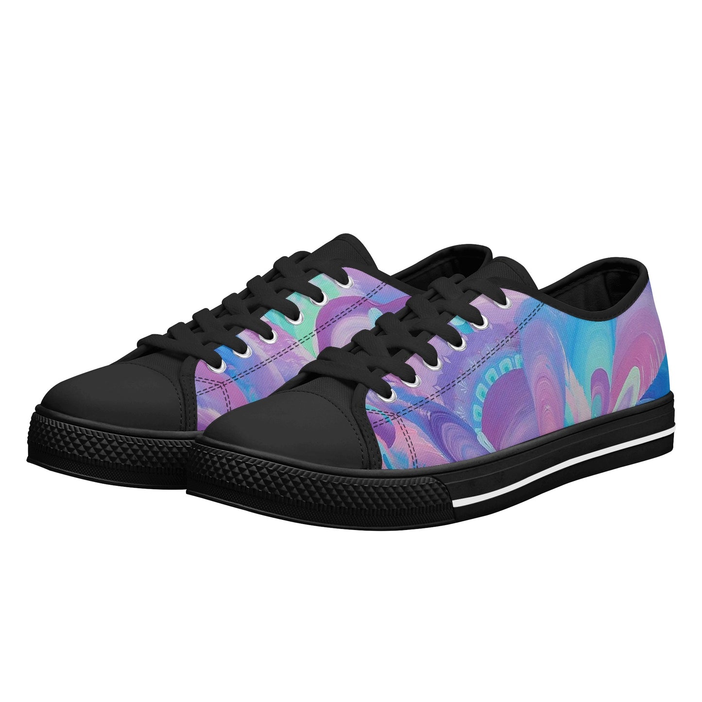 Purple Pupil Eater Low Top Canvas Women's Shoes