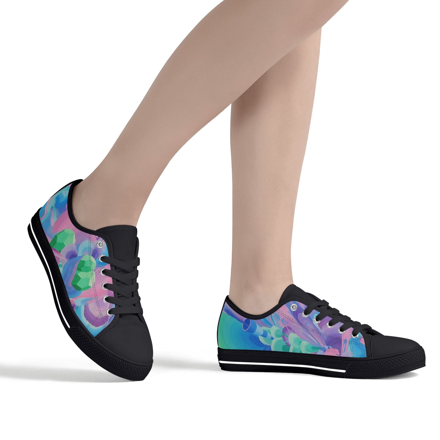 Purple Pupil Eater Low Top Canvas Women's Shoes