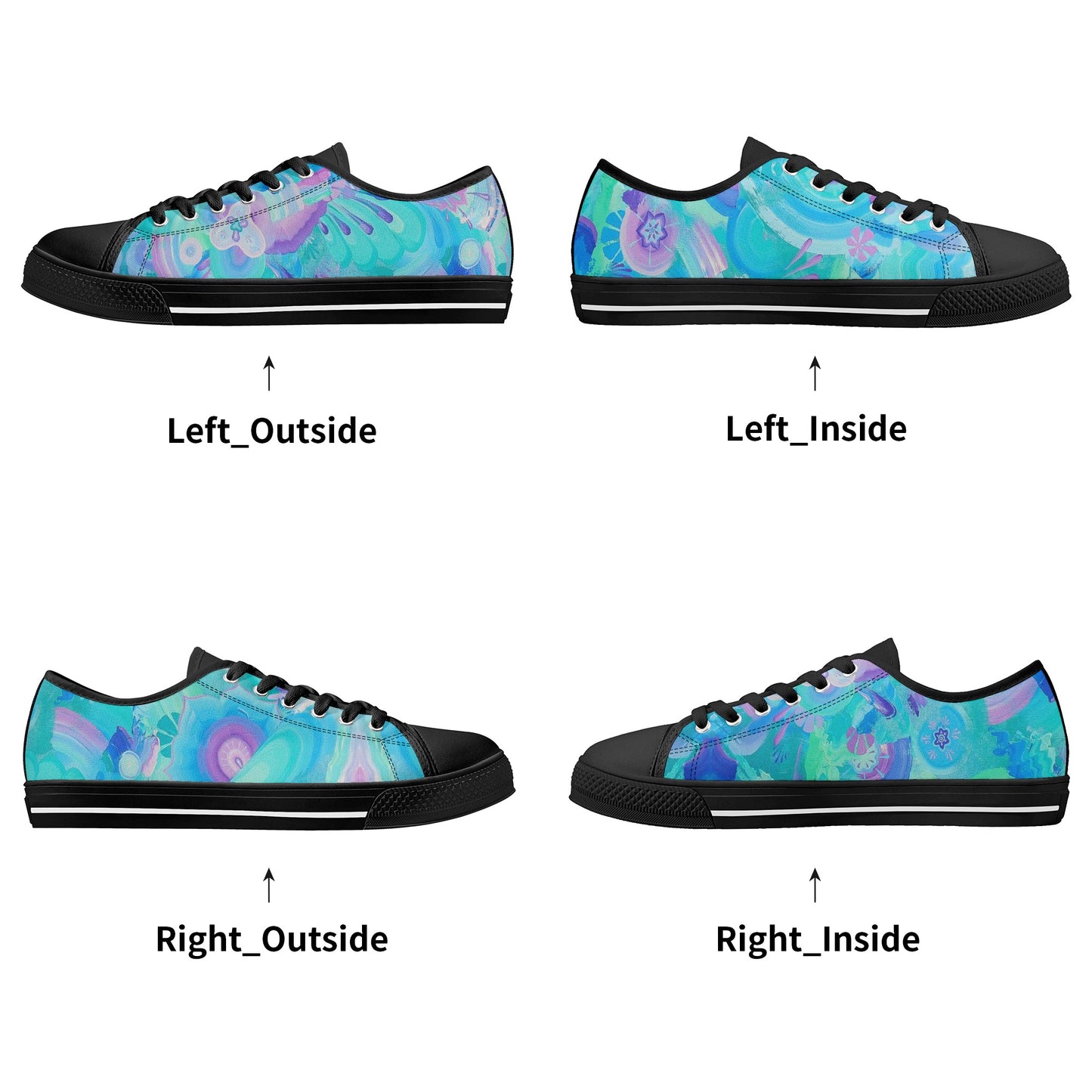 Atmospheric Mycelium Low Top Canvas Women's Shoes