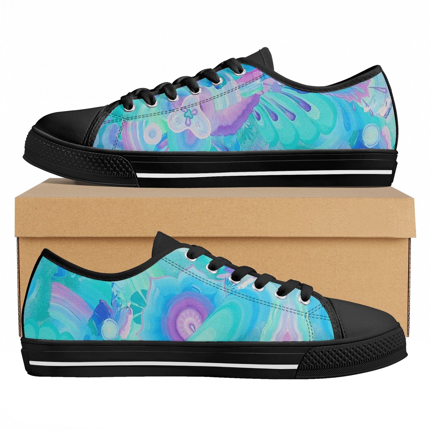 Atmospheric Mycelium Low Top Canvas Women's Shoes