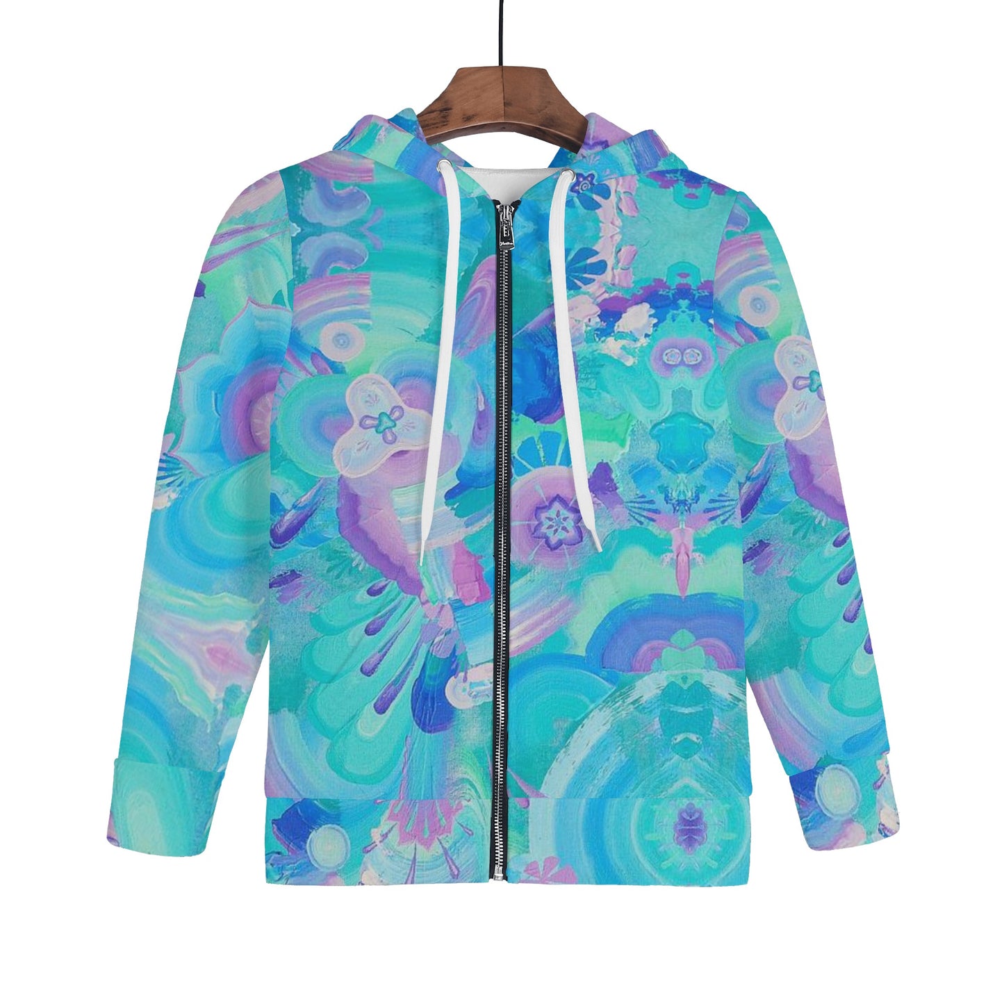 Atmospheric Mycelium Zip-up Hoodie
