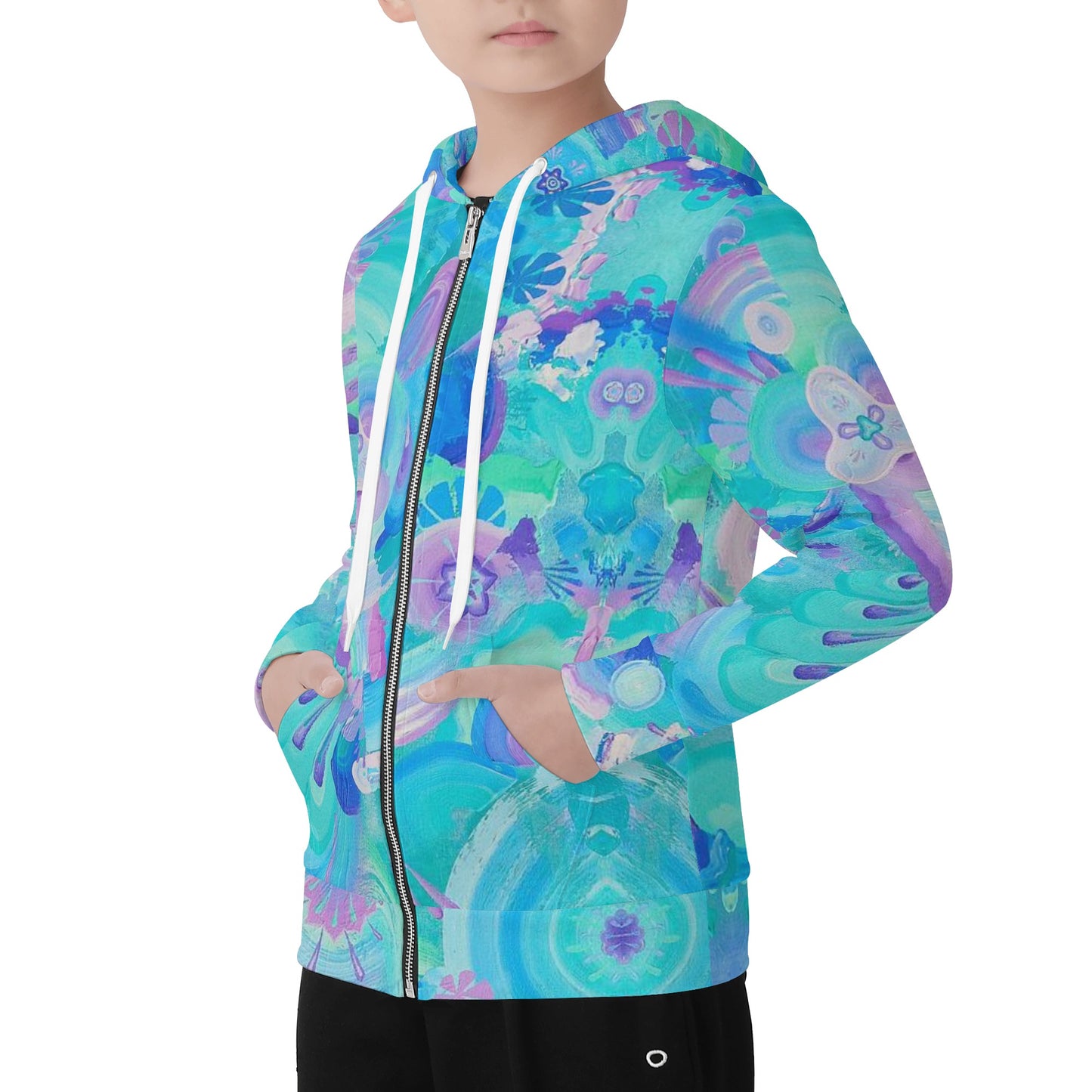 Atmospheric Mycelium Zip-up Hoodie