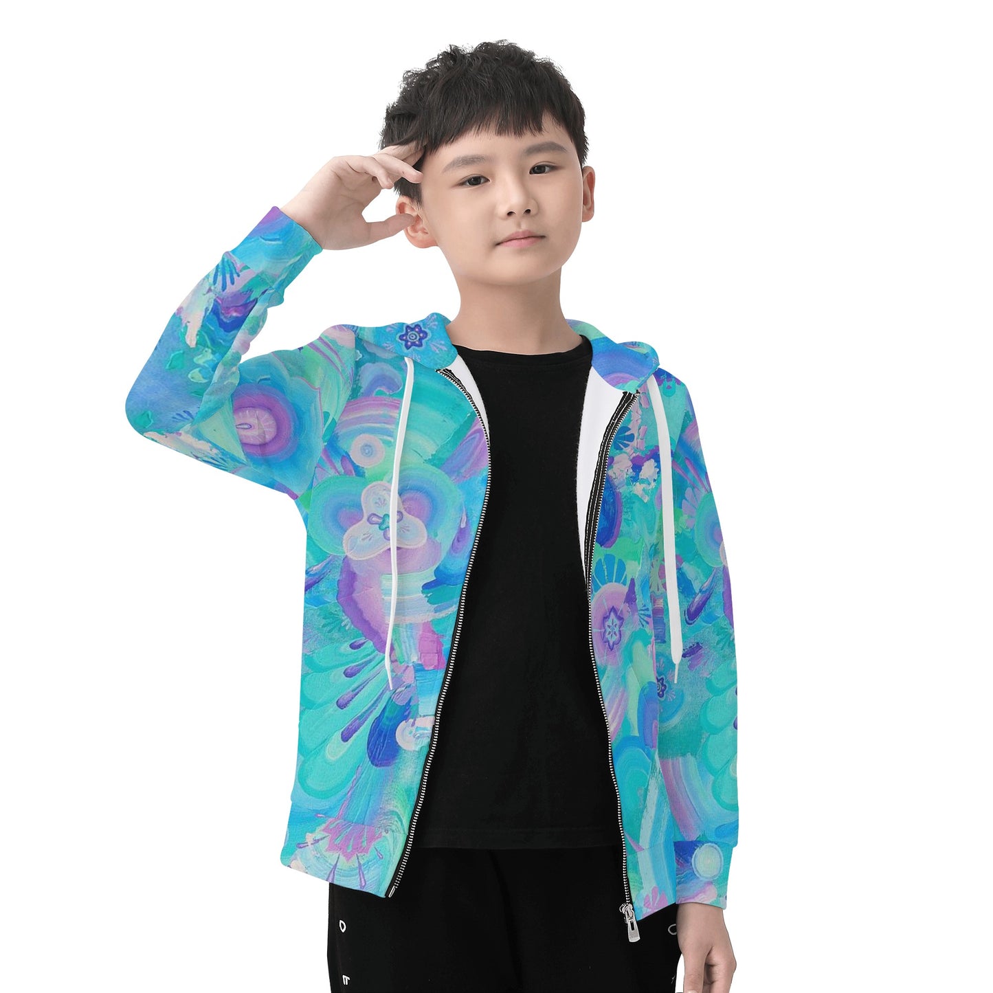 Atmospheric Mycelium Zip-up Hoodie