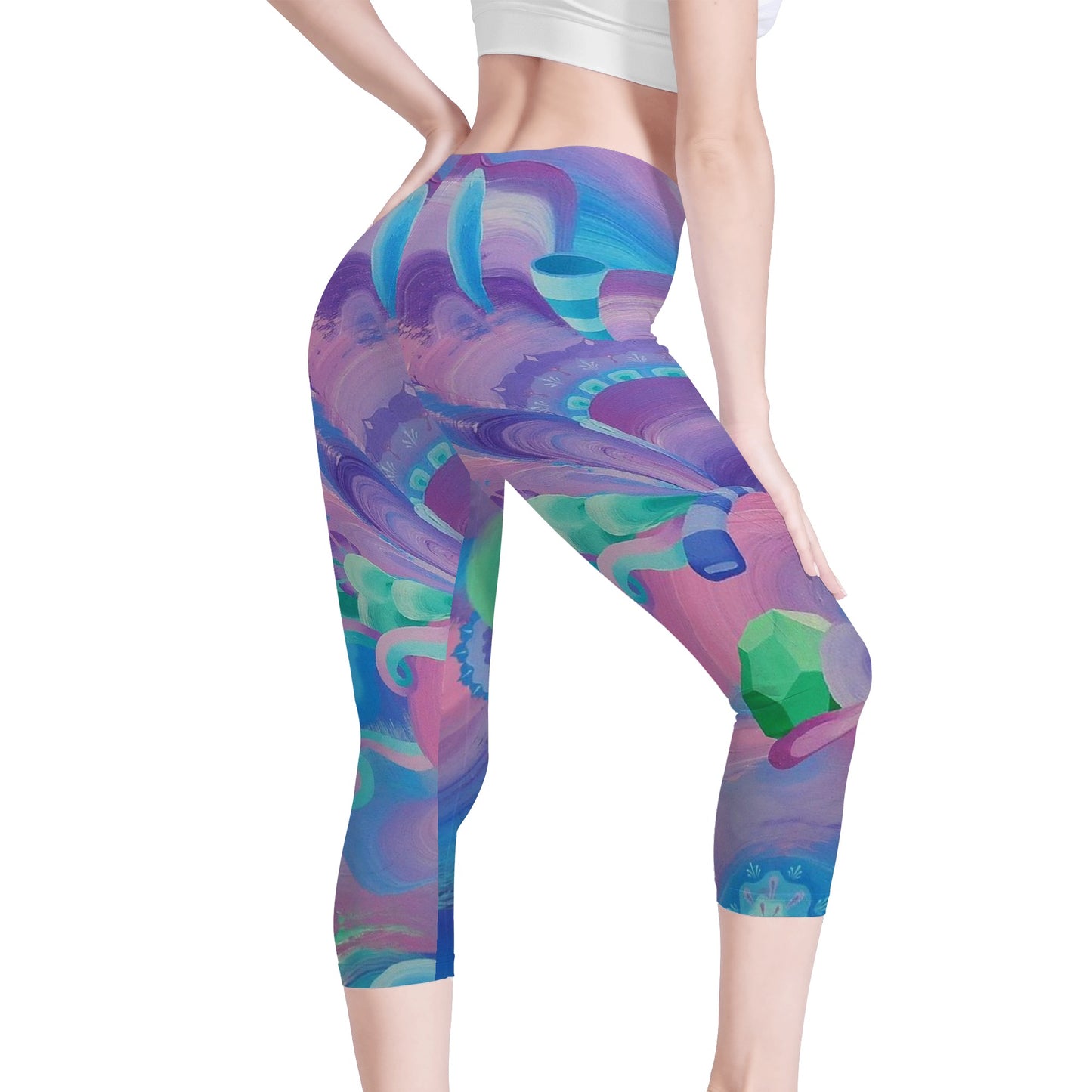 Purple Pupil Eater Capris Leggings