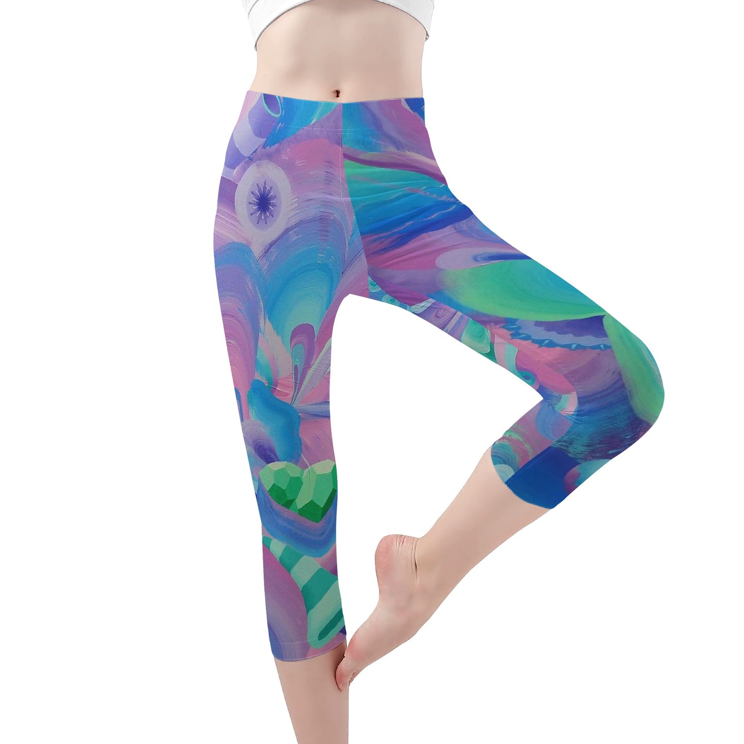 Purple Pupil Eater Capris Leggings