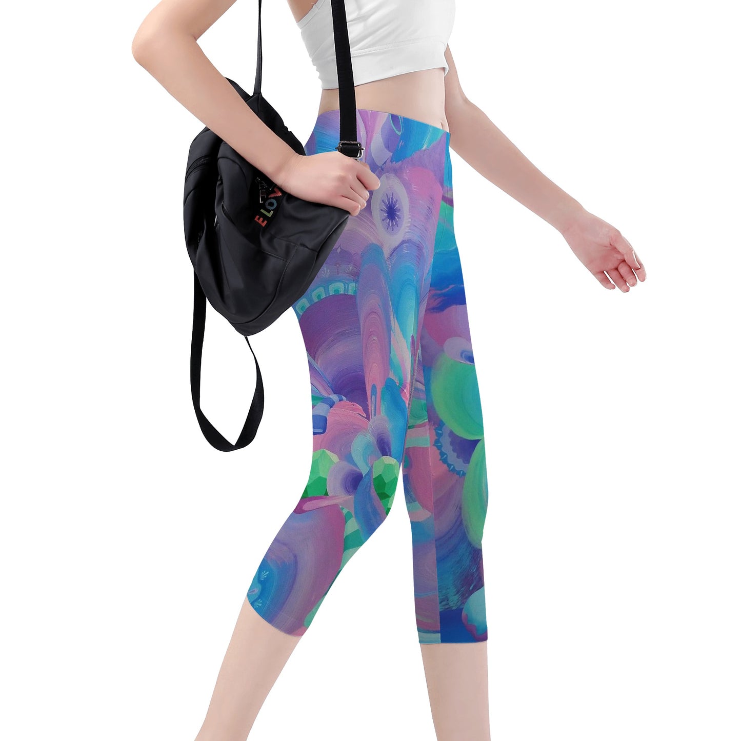 Purple Pupil Eater Capris Leggings