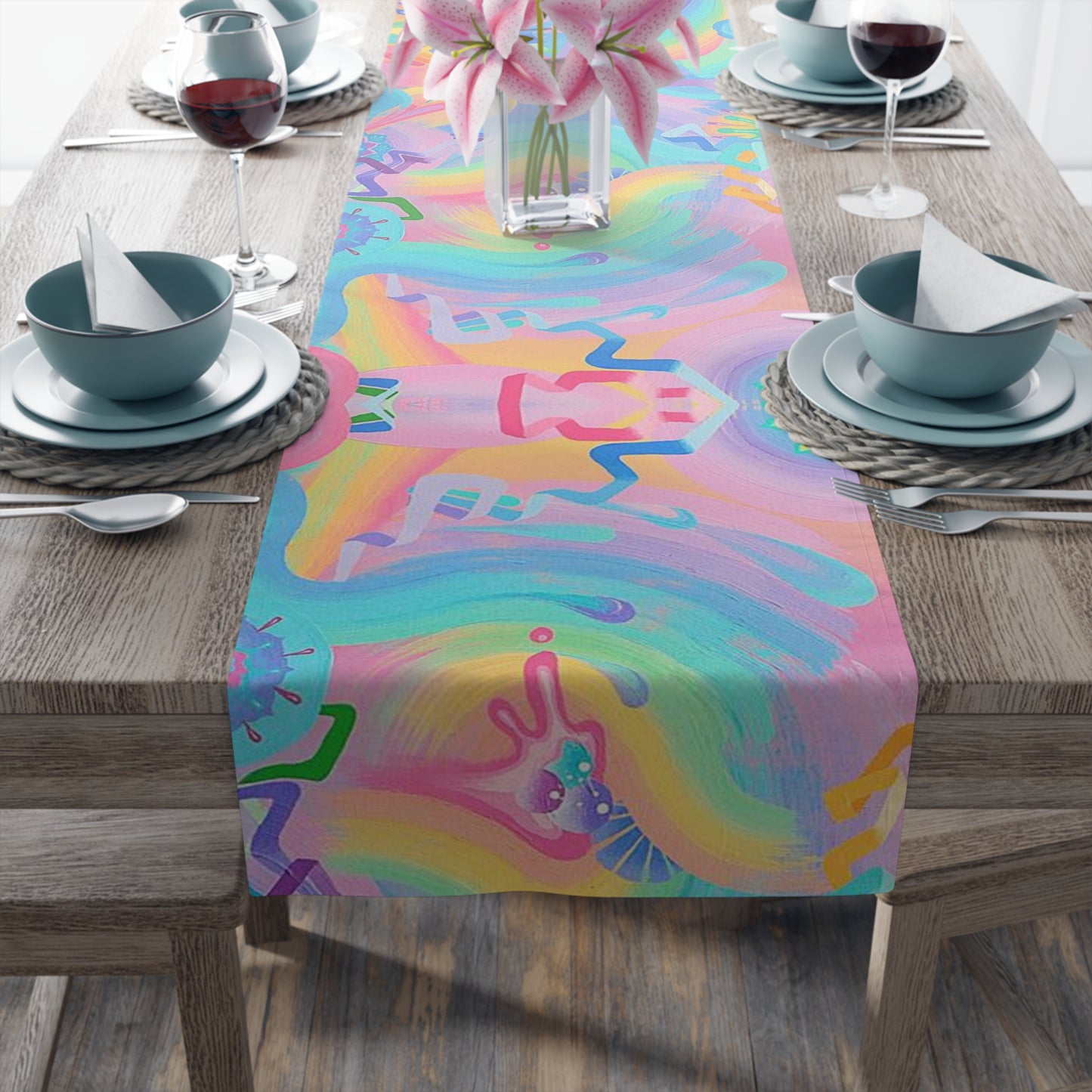 Blasting Rainbows Table Runner