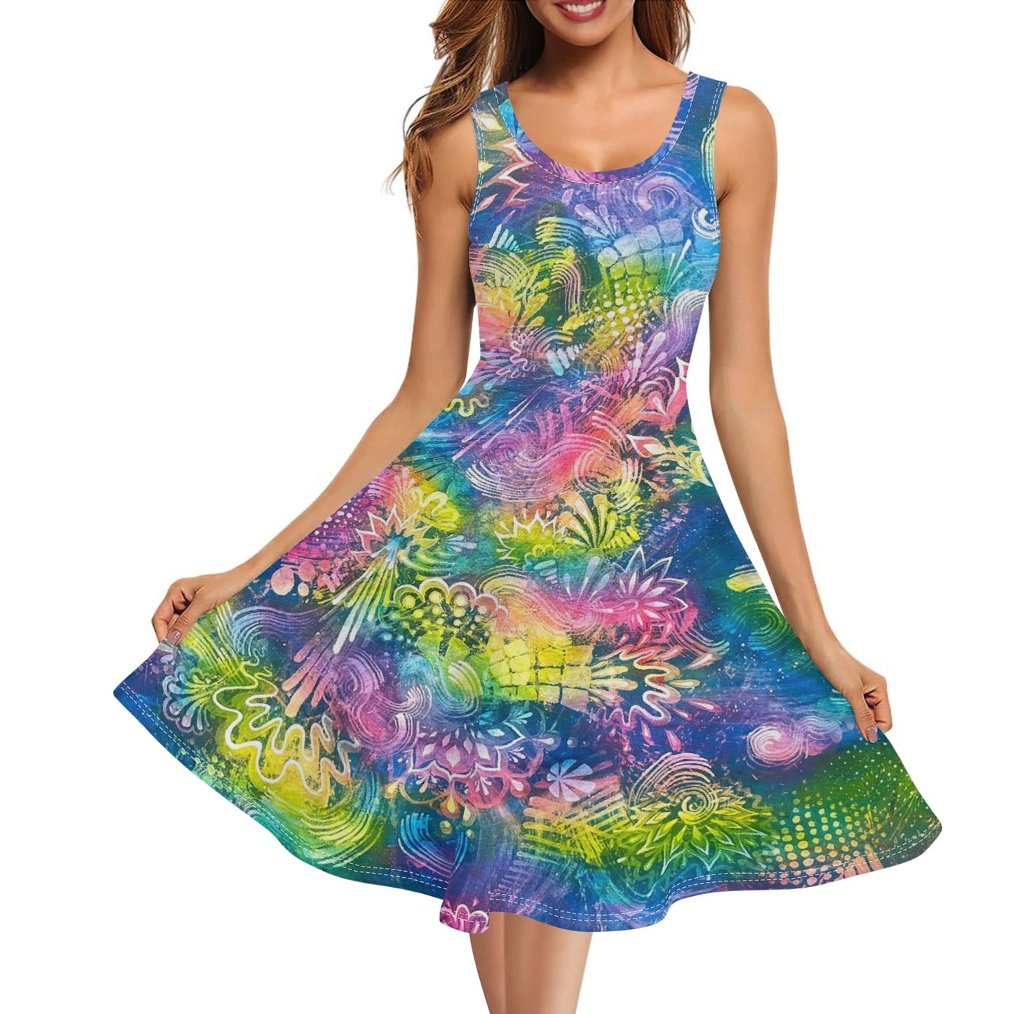 Woogie Vibrations Sleeveless Sundress