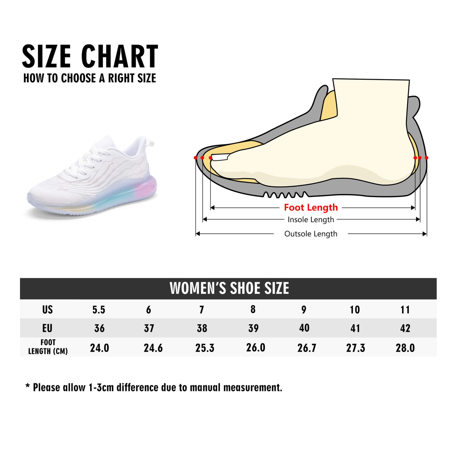 Traveller Womens Rainbow Atmospheric Women's Cushion Running Shoes