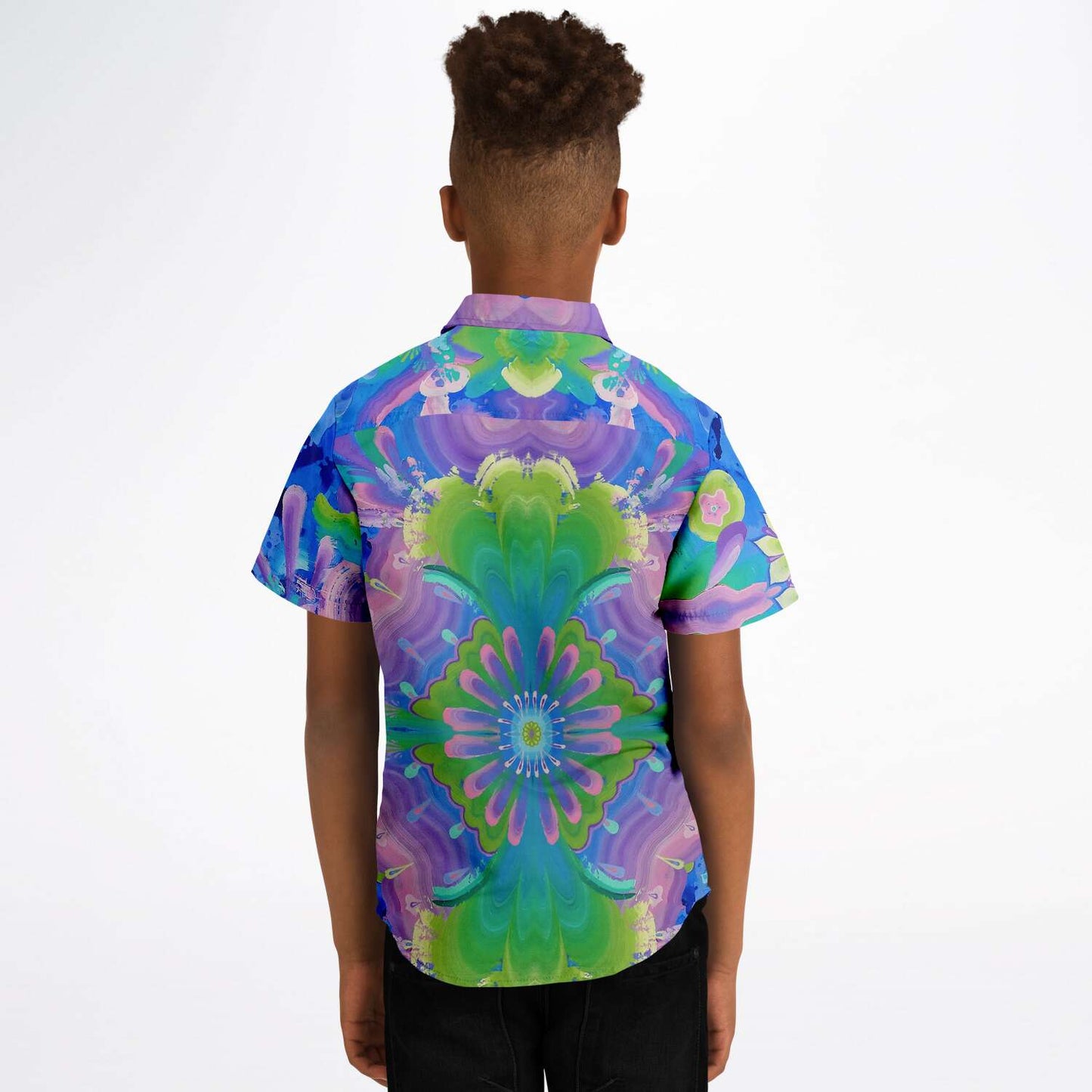 Be Like Water Kid's Short Sleeve Button Down Shirt