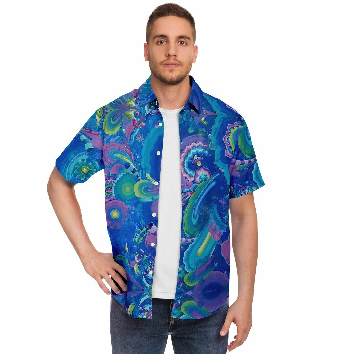 Infinite Everything Short Sleeve Button Down Shirt