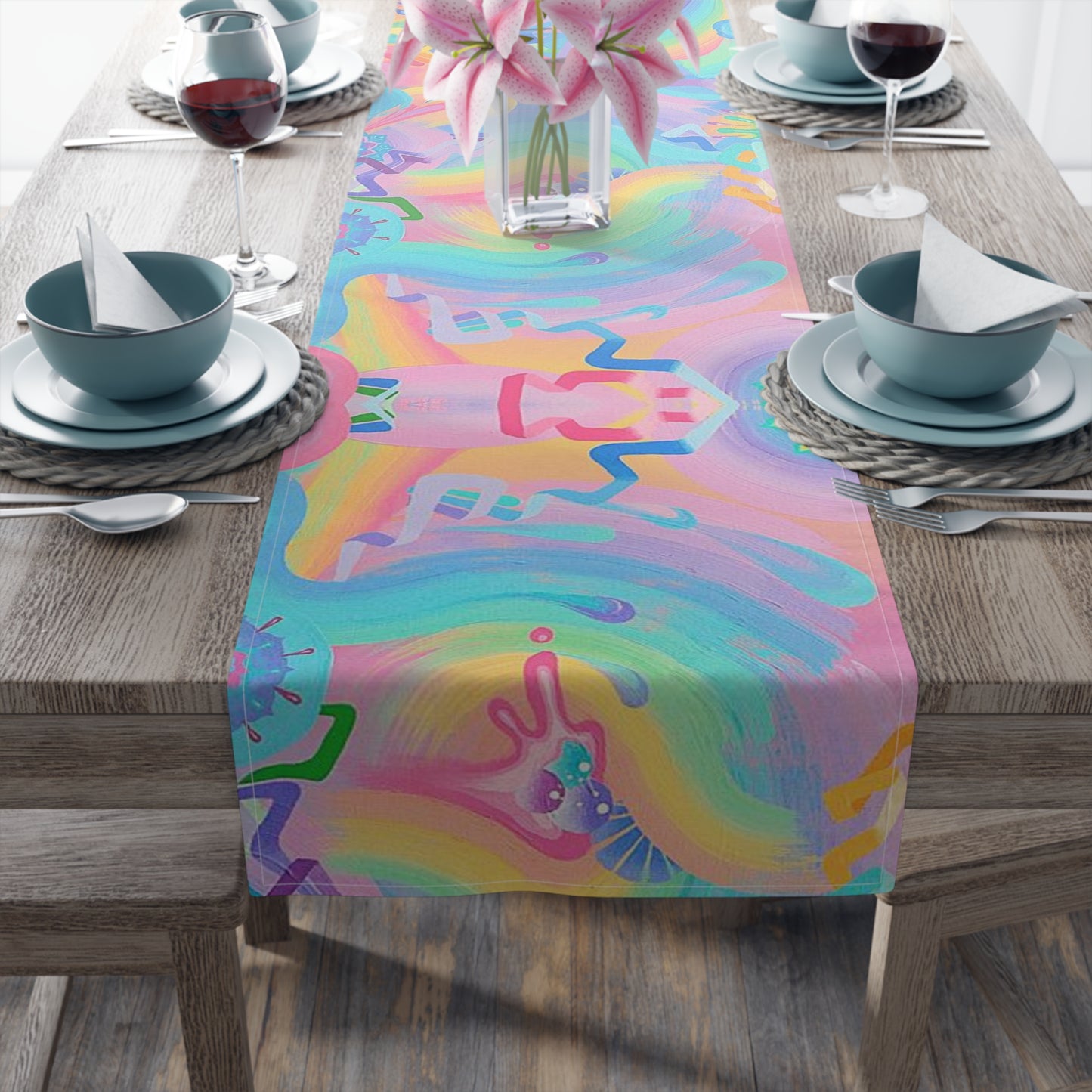 Blasting Rainbows Table Runner