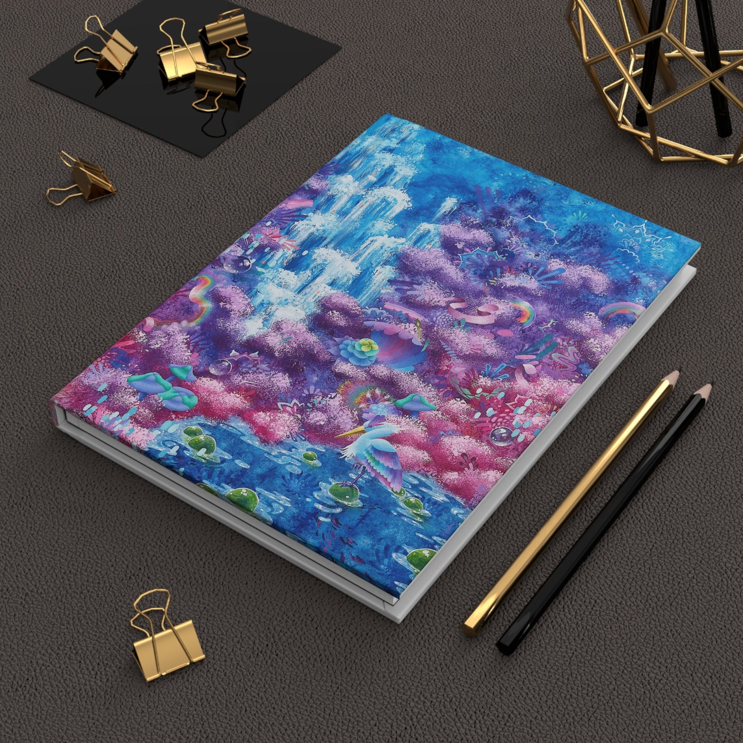 Secret Pond of the Great Heron Hardcover Journal