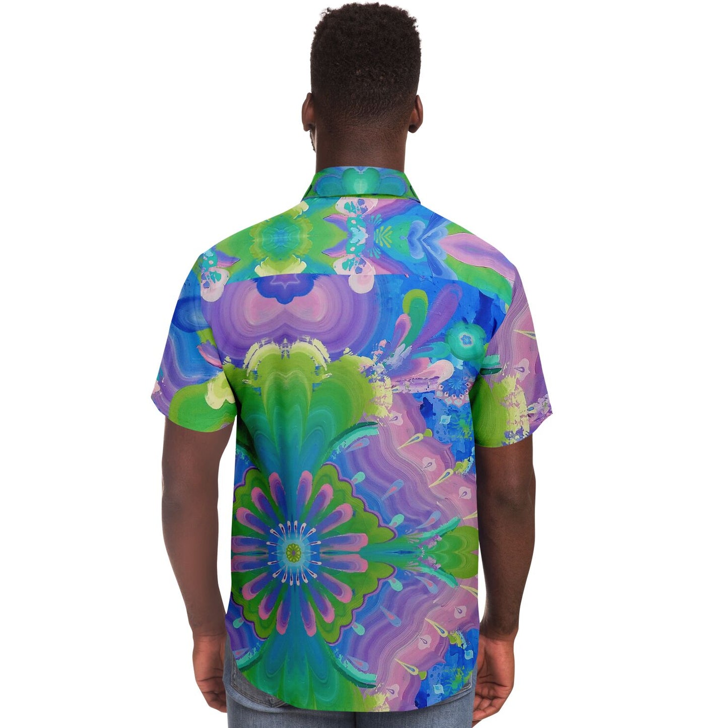 Be Like Water Short Sleeve Button Down Shirt