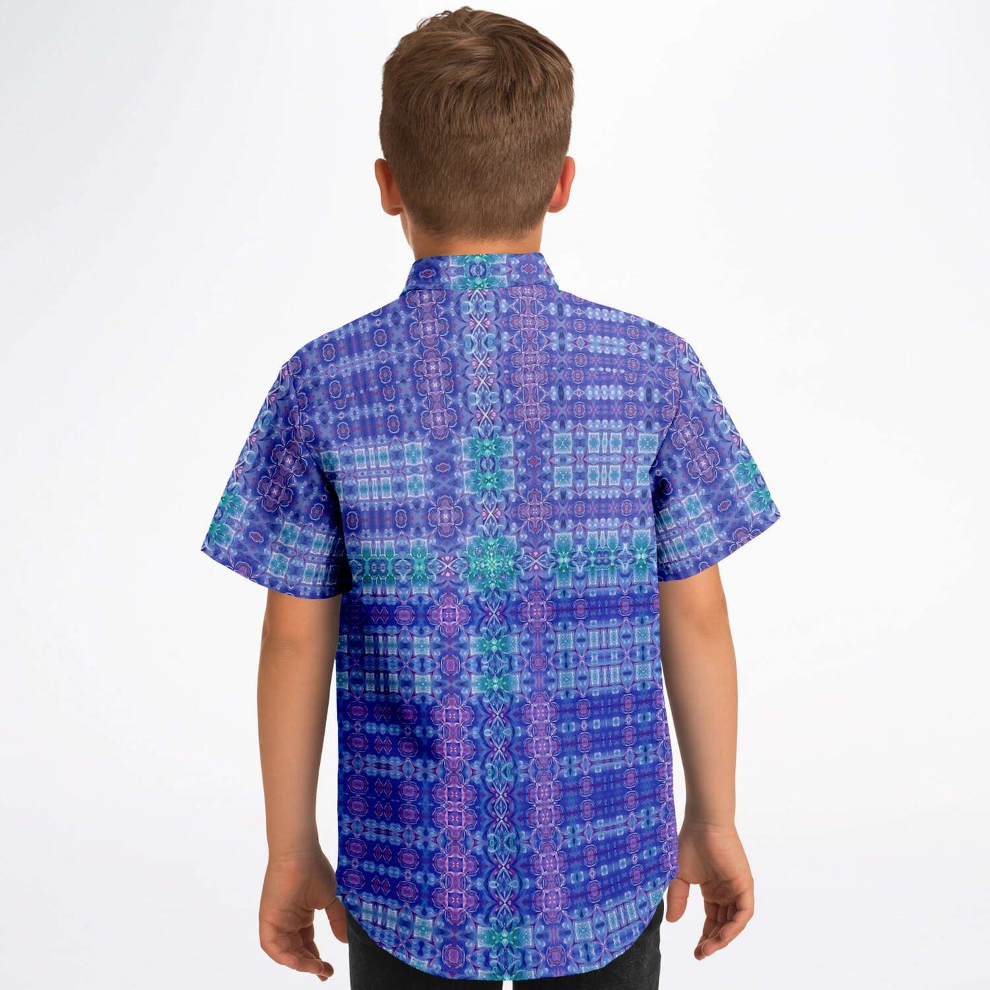Four Leaf Clover Kid's Short Sleeve Button Down Shirt