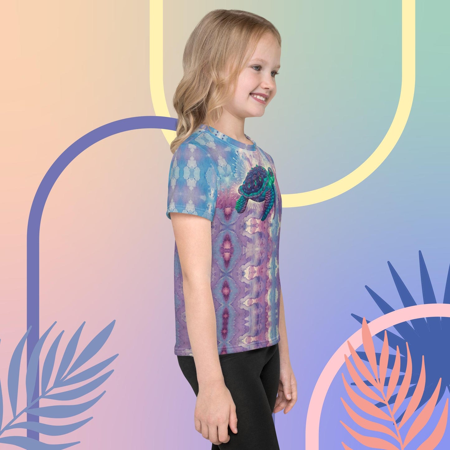 Space Turtle Kids crew neck t-shirt