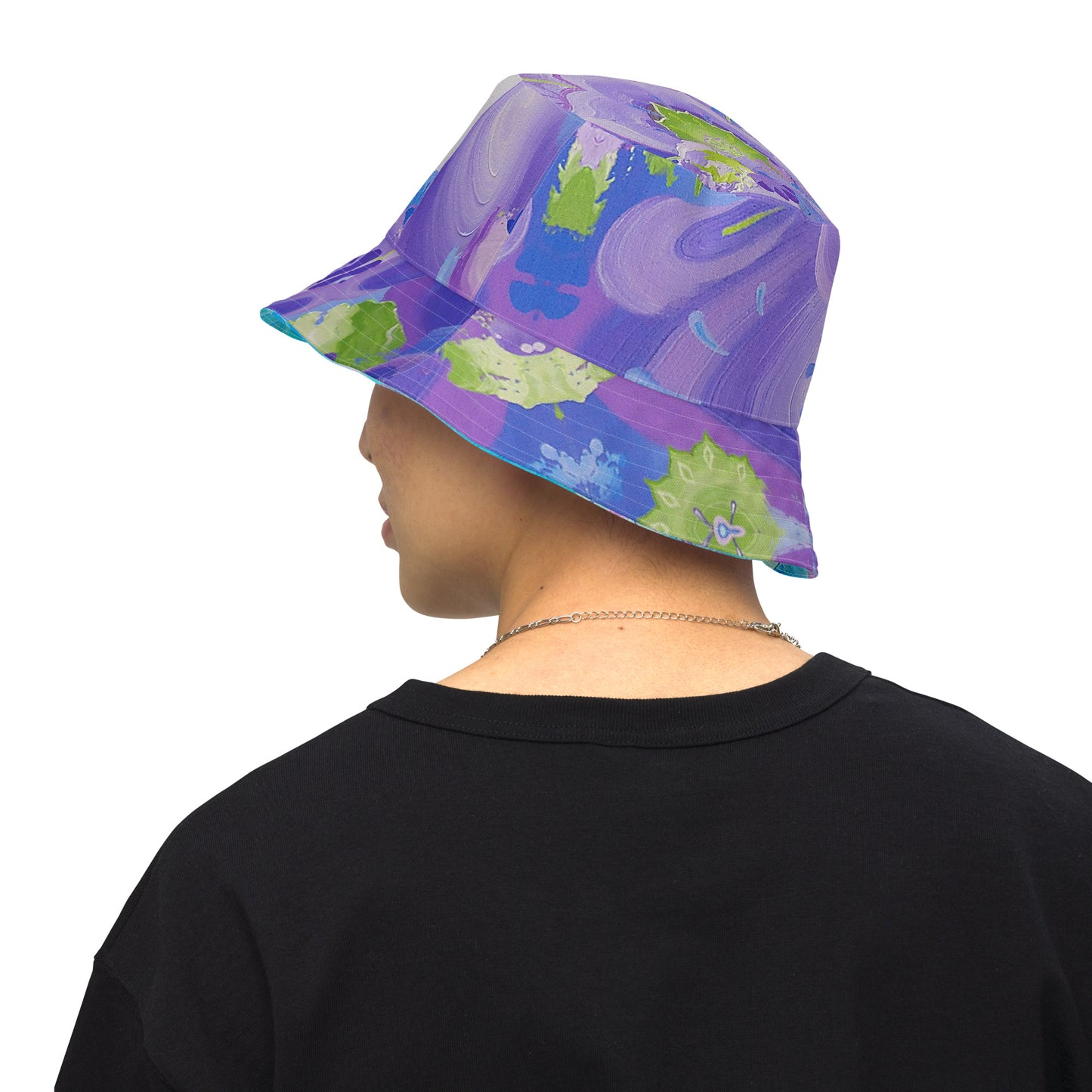 Moon Portal / Atmospheric Mycelium Reversible bucket hat