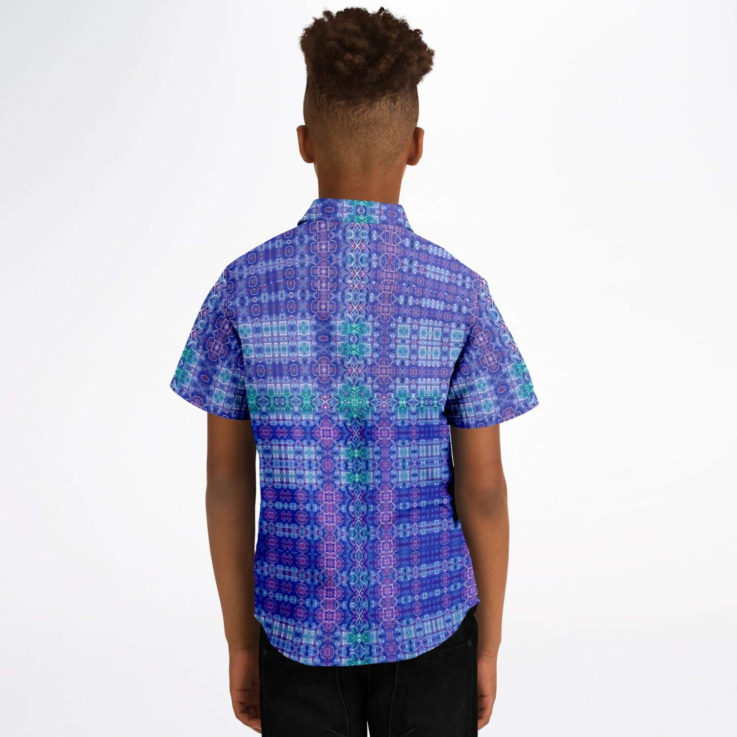 Four Leaf Clover Kid's Short Sleeve Button Down Shirt