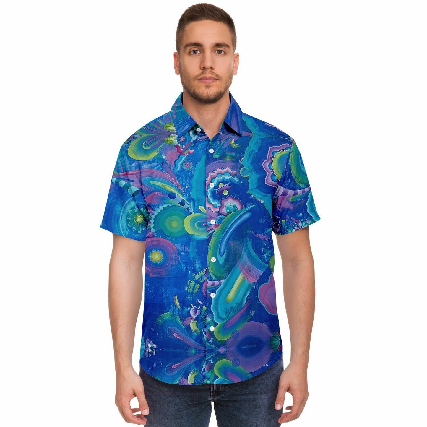 Infinite Everything Short Sleeve Button Down Shirt