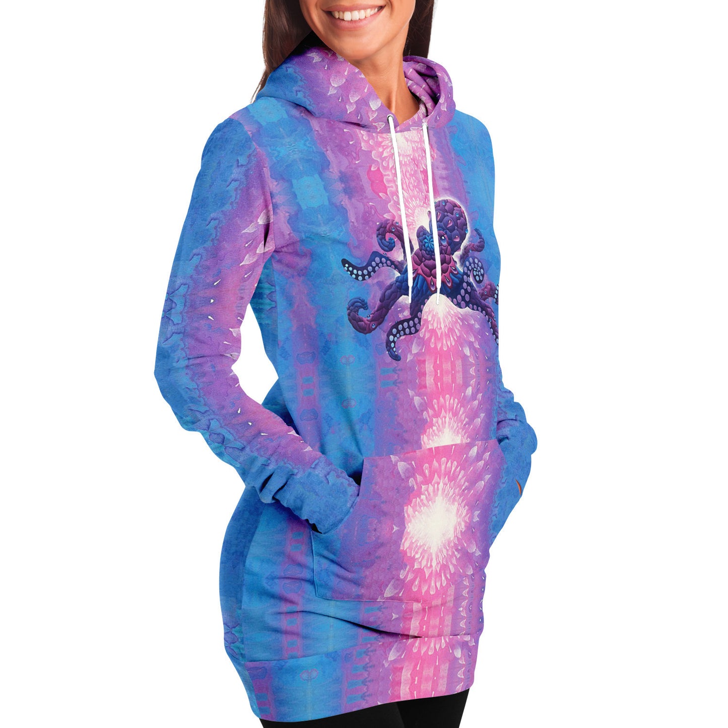 Technicolor Octopus Longline Hoodie