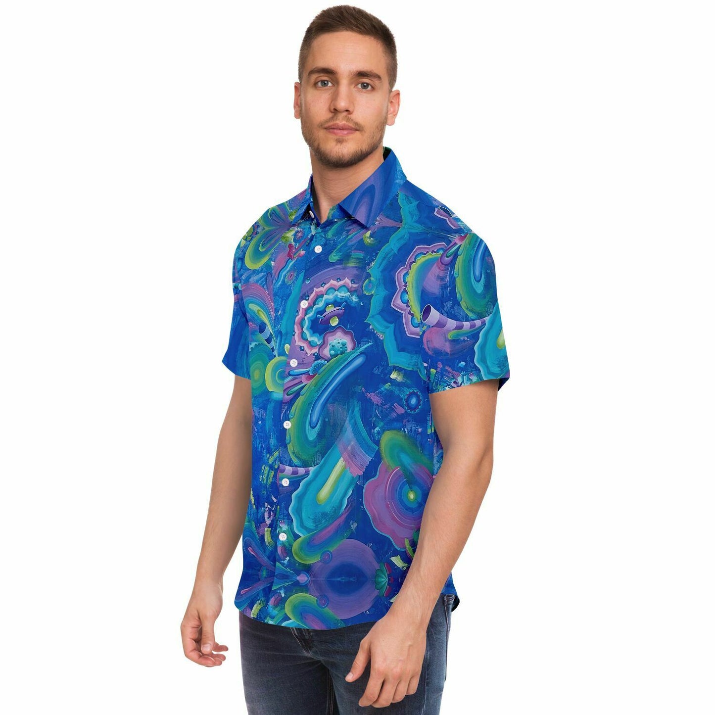 Infinite Everything Short Sleeve Button Down Shirt