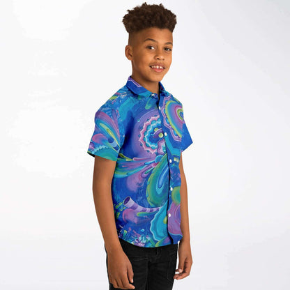 Infinite Everything Kid's Short Sleeve Button Down Shirt