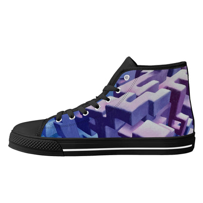 Chamber of Secret Squares High Top Canvas Men's Shoes
