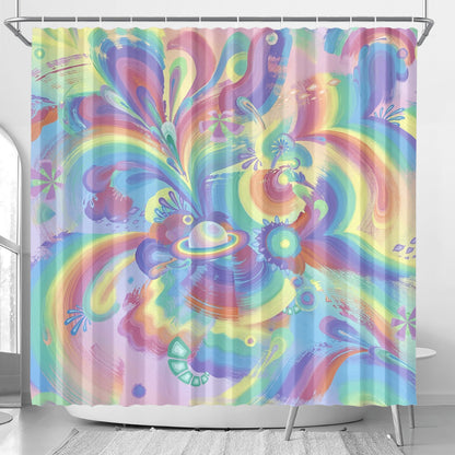 Rings of Splaturn Shower Curtain