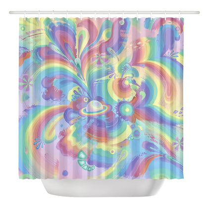 Rings of Splaturn Shower Curtain