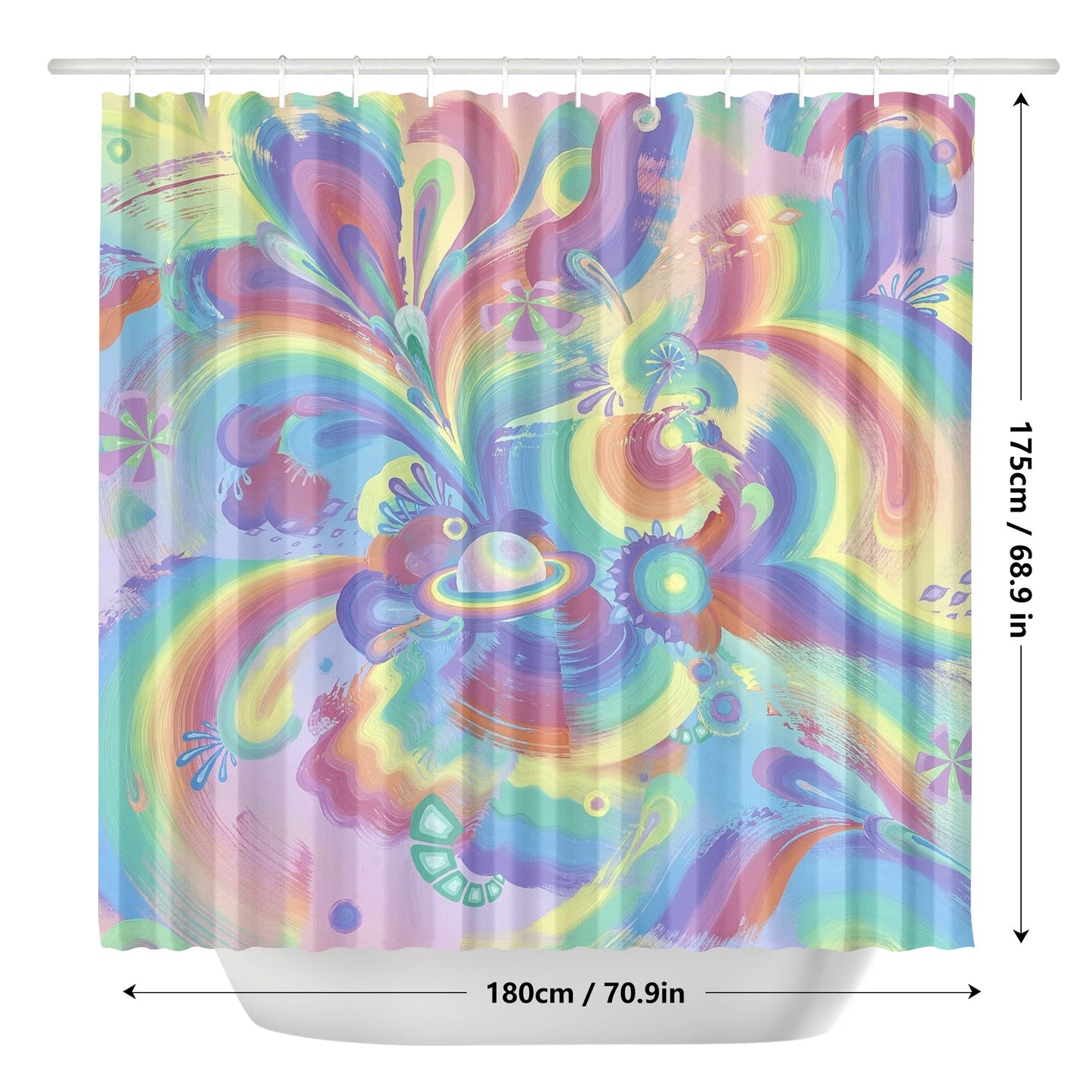 Rings of Splaturn Shower Curtain