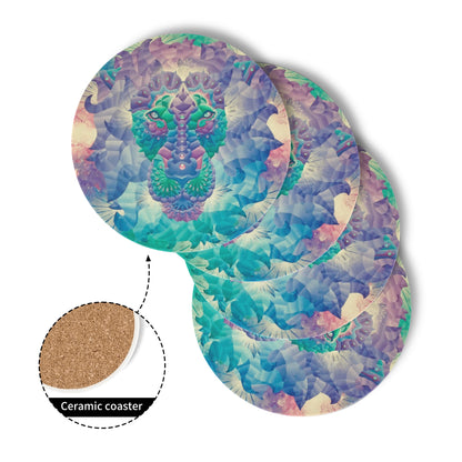 Leo Rising Ceramic Coasters (set of 4)