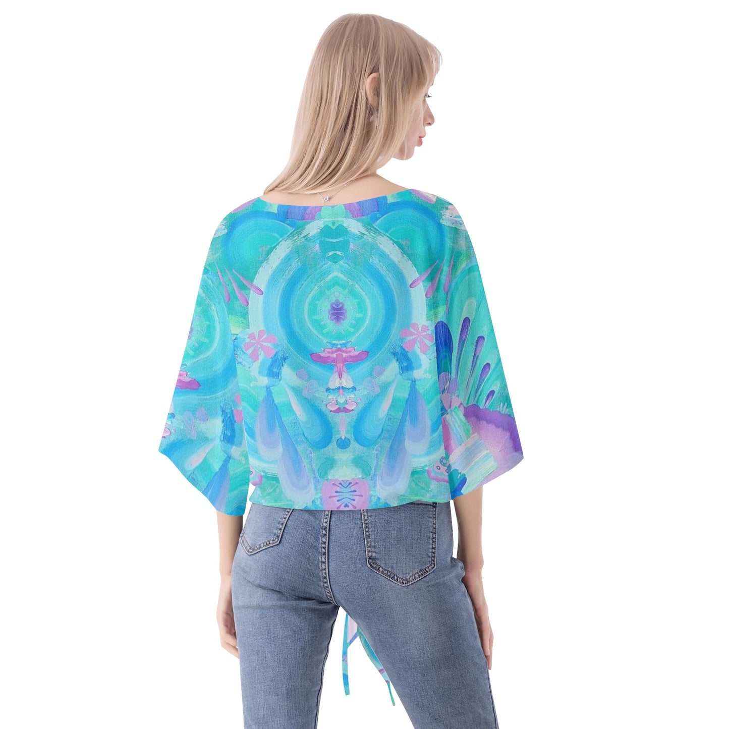 Atmospheric Mycelium V-neck Chiffon Blouse