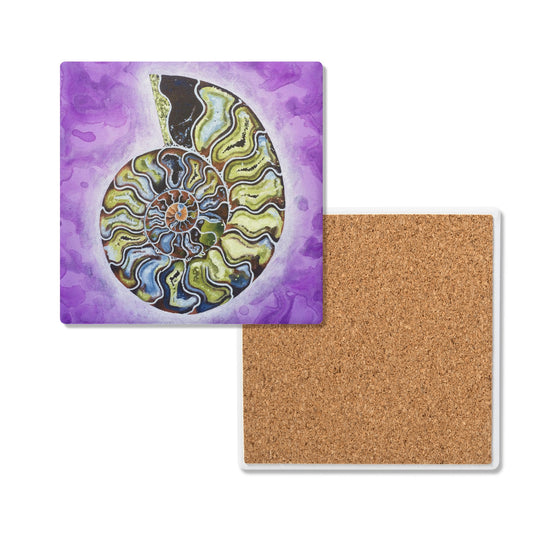 Ammonite Ceramic Coasters (set of 4)